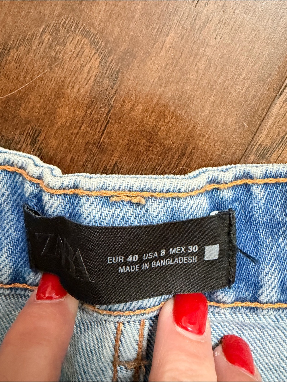 Zara Light Blue High-Rise Denim Shorts - Picture 3 of 5